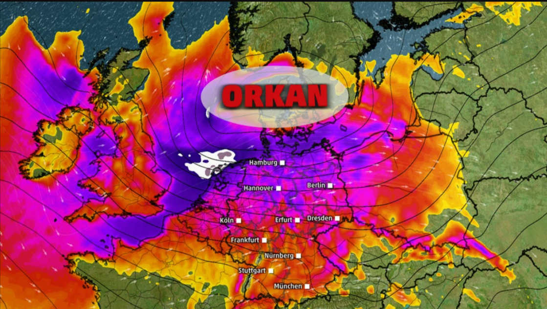 Wieder Orkan-Warnung! Nächstes Wetter-Chaos droht Deutschland! Orkan Agnes zieht mit 190 km auf uns zu! 